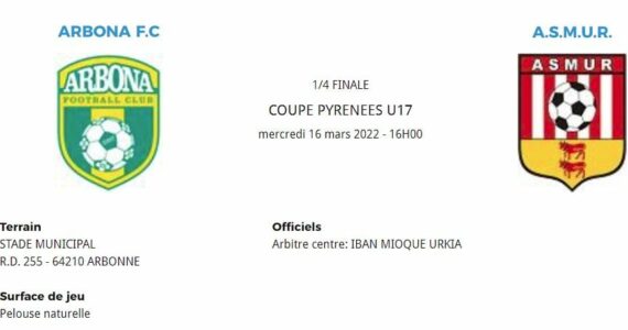 🏆 Quart de finale U17 – Coupe des Pyrénées.